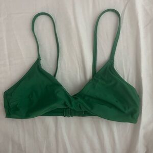 Twist Front Aerie Green Triangle Bikini Top with Straps